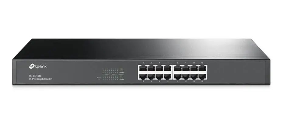 "TP-Link" 16 prievadų "Gigabit" tinklo komutatorius, nevaldomas, "Gigabit Ethernet" (10/100/1000), dvipusis duomenų perdavimas, montuojamas į stovą, 1U