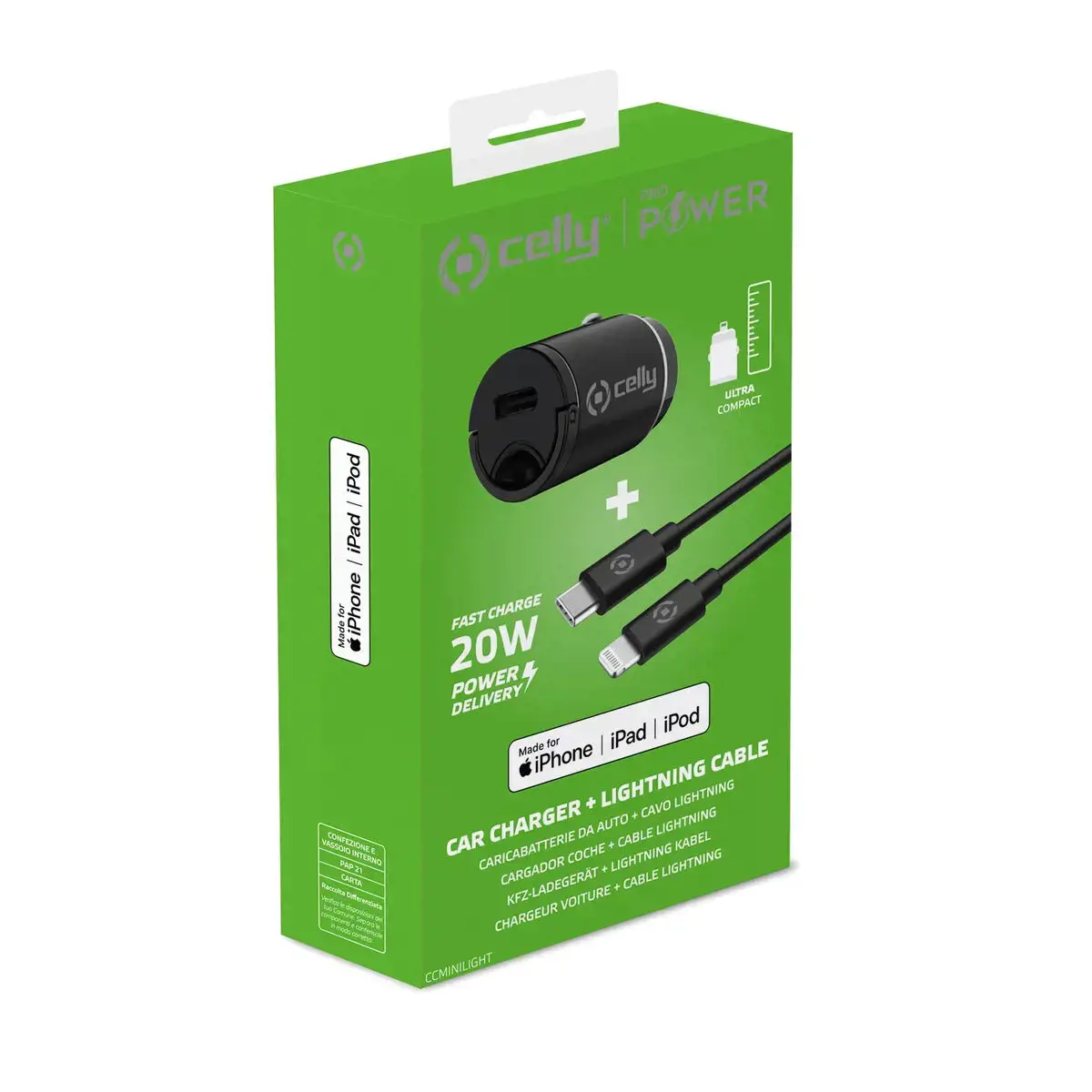 Automobilinis įkroviklis Celly Black 20 W