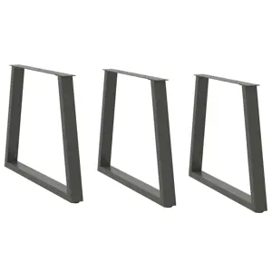 Valgomojo stalo kojos, 3 vnt., antracito spalvos, 80x(72-73,3) cm, plienas, V formos