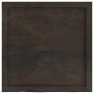 Stalviršis, tamsiai rudas, 60x60x(2-4) cm, ąžuolo masyvas
