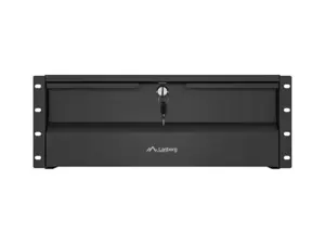 Lanberg 19" Rack Cabinet Drawer 4U 360 mm Black (4U/483 × 360 mm, Load Capacity up to 90 kg, 4-Poin…