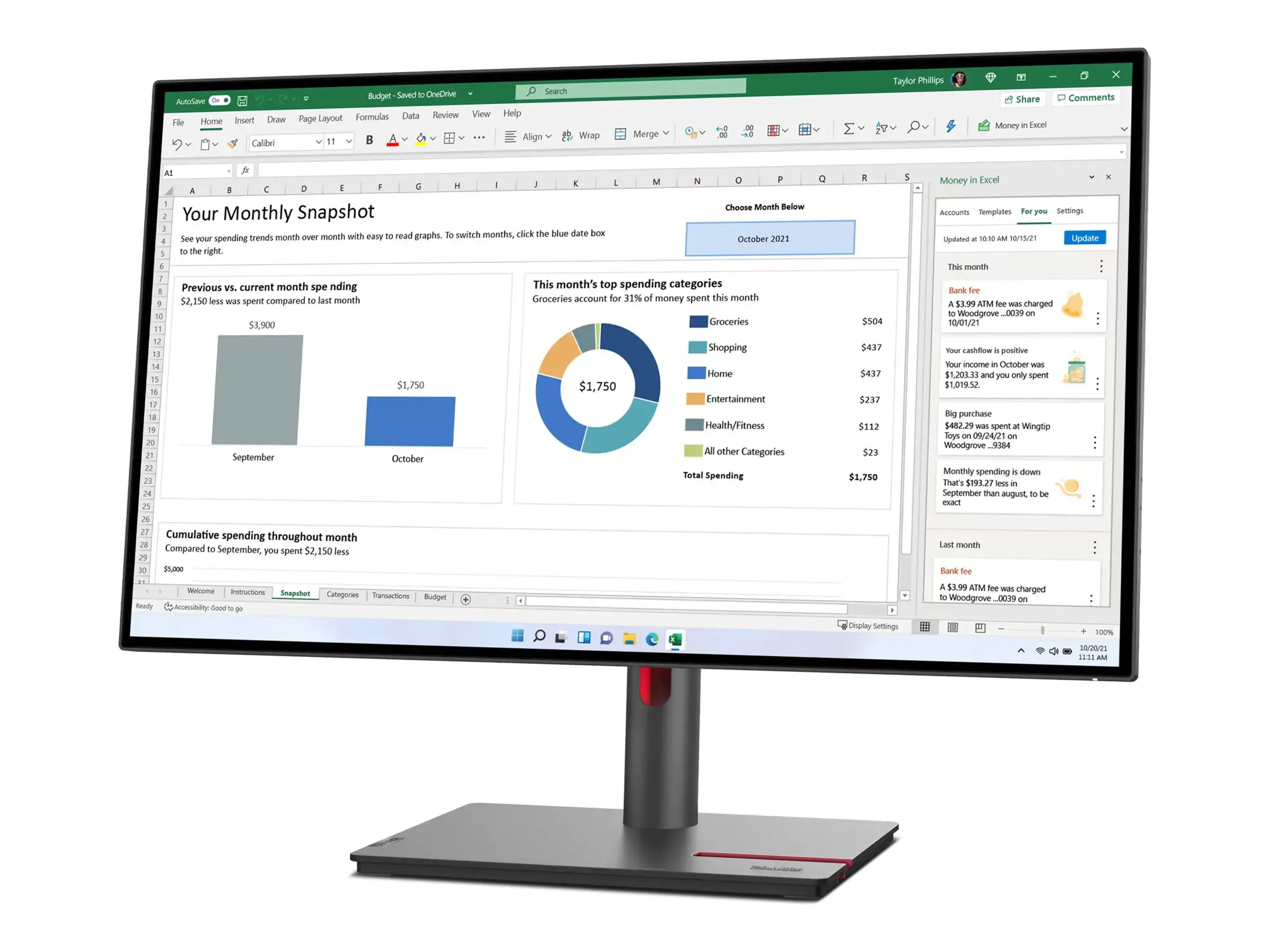 Monitorius LENOVO ThinkVision P27h-30 27inch 2560x1440 IPS 16:9 350cd/m2 HDMI DP USB Hub Topseller