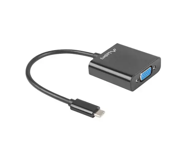 LANBERG AD-UC-VG-01 "Lanberg" adapteris USB TYPE-C(M)-VGA(F) 15 cm juodas