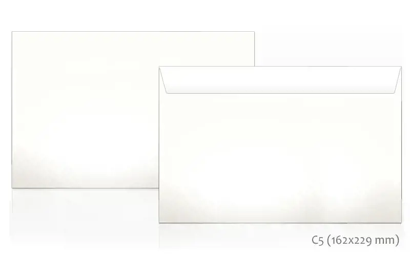 Vokai su juostele C5 RH,162x229 mm, 1000 vnt, baltos spalvos, su juostele
