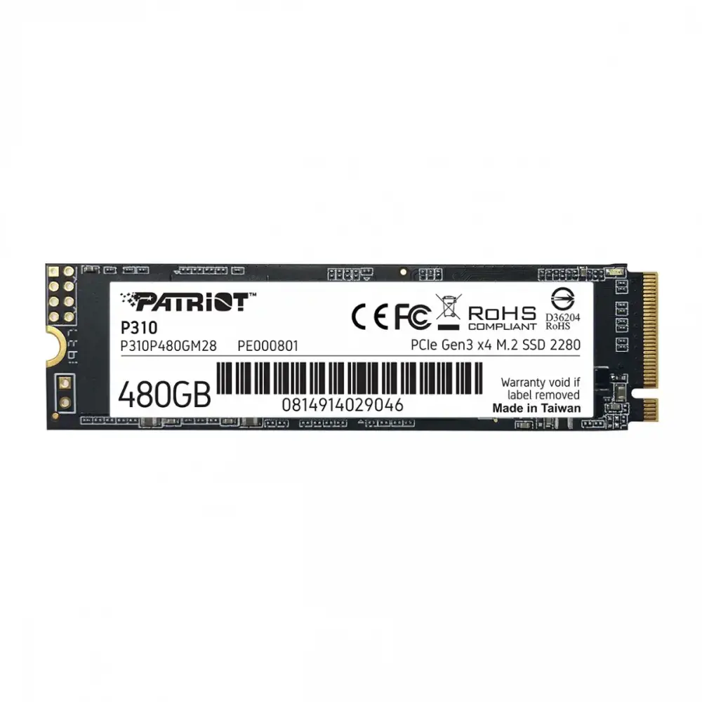 SSD diskas PATRIOT MEMORY P310P480GM28 480 GB, M.2 2280, PCIe 3.0 x4 (NVMe)