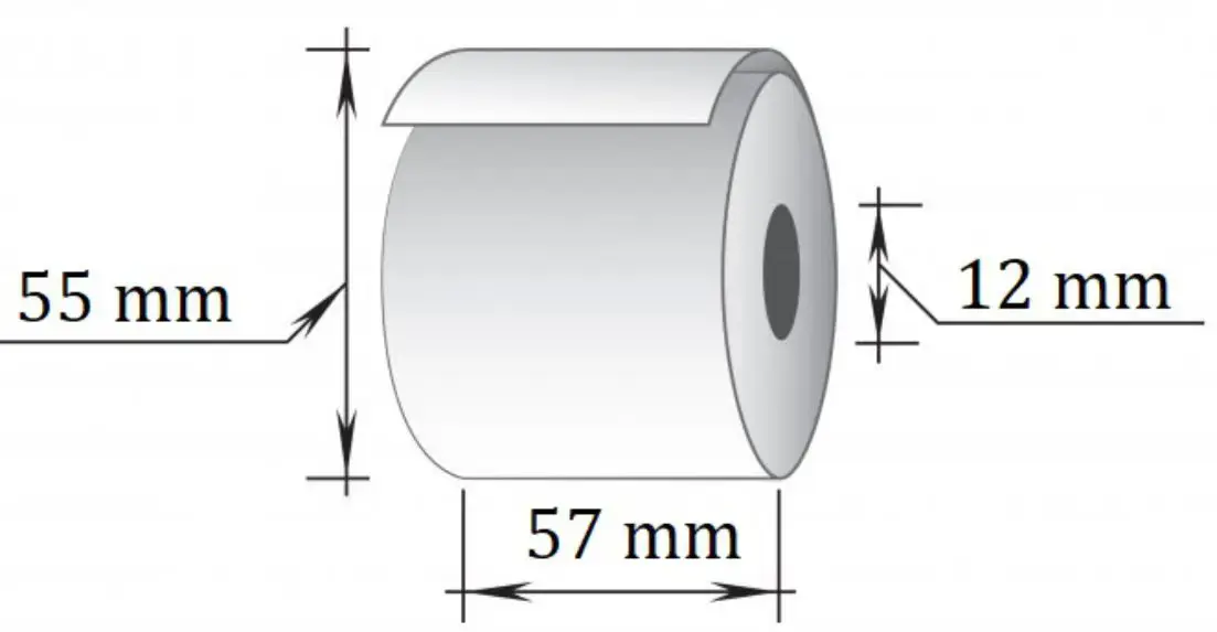Kasos juosta, 57 mm x 30 m/ 12mm, ofsetins popierius, viensluoksnė, 10 vnt/pak
