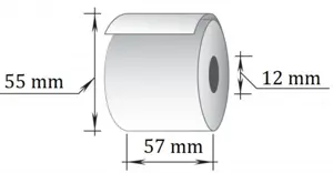 Kasos juosta, 57 mm x 30 m/ 12mm, ofsetins popierius, viensluoksnė, 10 vnt/pak