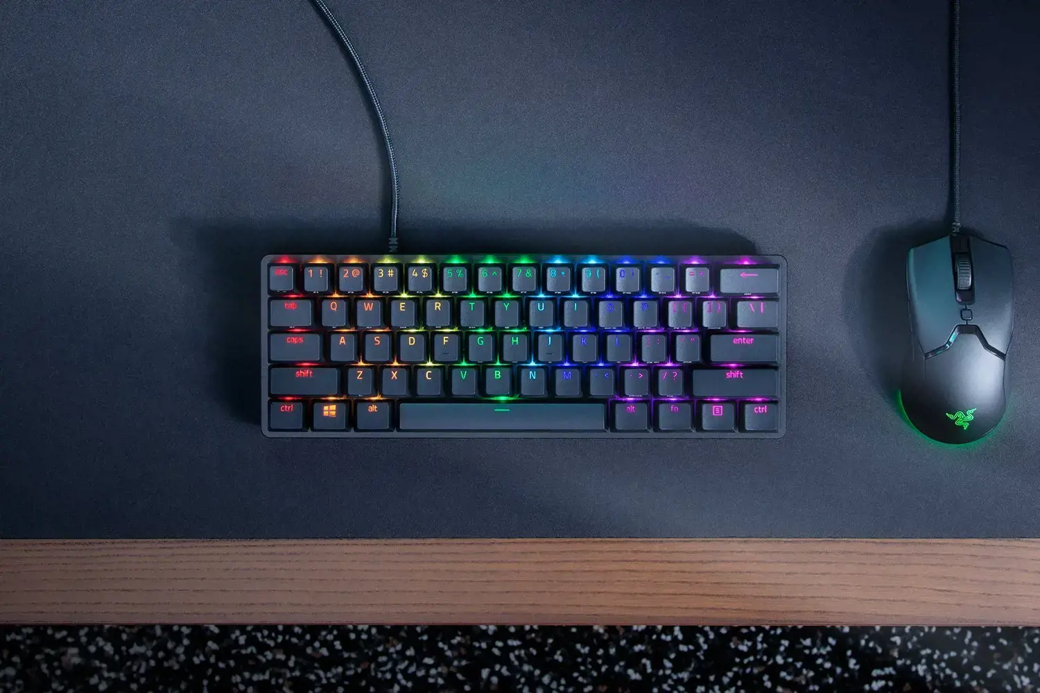"Razer Huntsman Mini 60%", žaidimų klaviatūra, optinė-mechaninė, šiaurietiška, juoda, laidinė