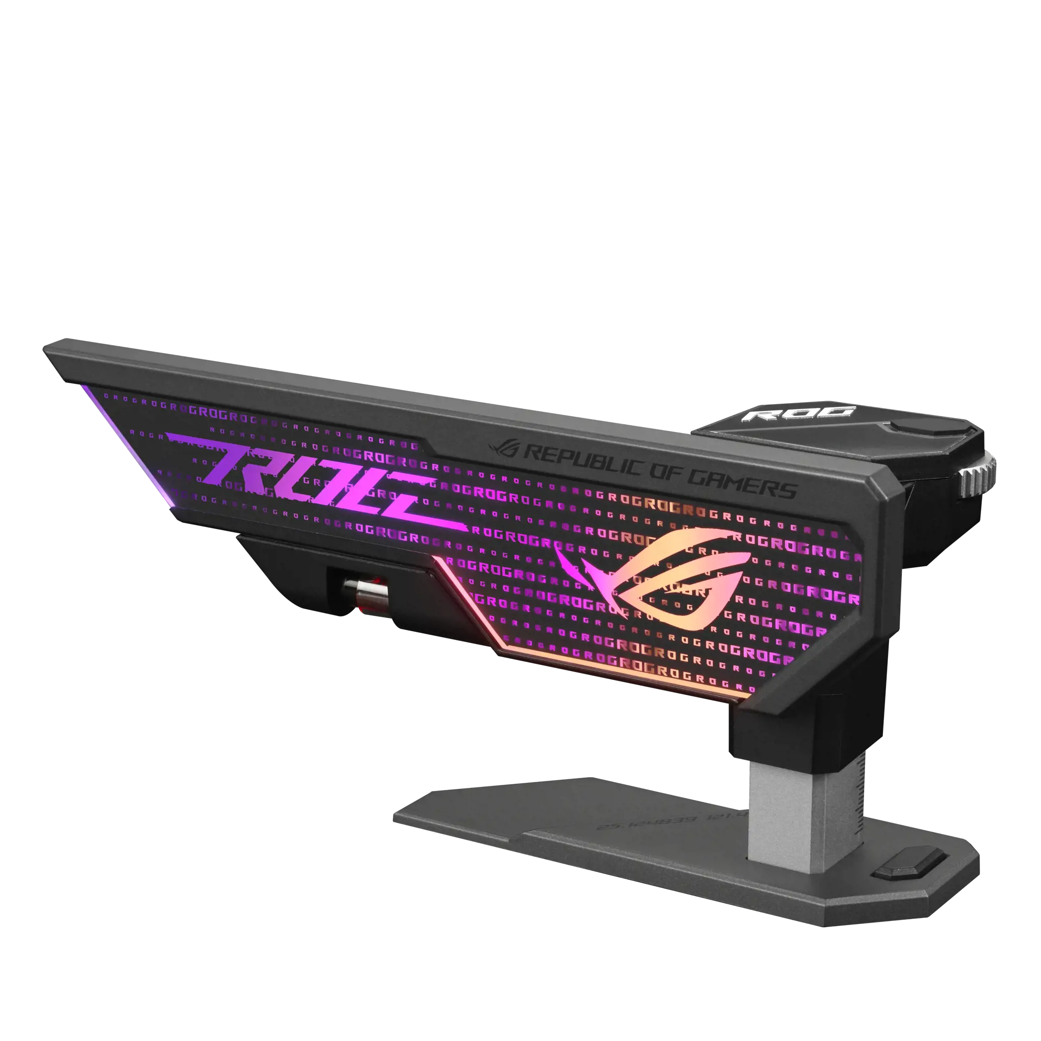 ASUS ROG Herculx vaizdo plokštės laikiklis, universalus, vaizdo plokštės laikiklis, termoplastikas, cinkas, juodas, pilkas, mėlynas, žalias, raudonas, 3 kontaktų adresuojamas RGB