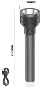 Platinet žibintuvėlis 5W 2400mAh, pilkos spalvos (45771)