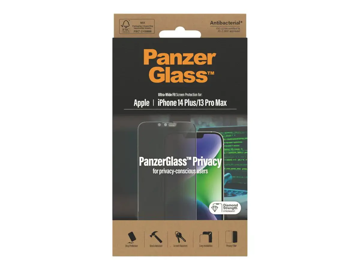 PanzerGlass Ultra-Wide Fit Privacy tempered glass for iPhone 14 Plus | 13 Pro Max
