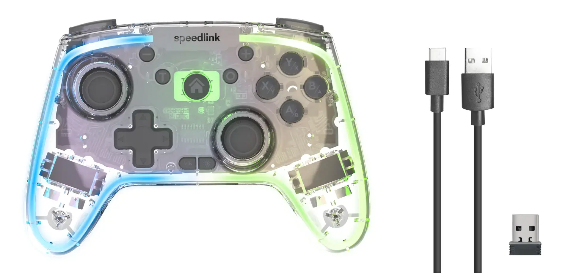 Speedlink wireless gamepad Rait NX RGB PC/Android/Switch, clear (SL-650115-CR)