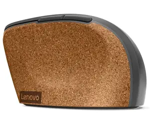 "Lenovo Go Wireless Vertical", dešinioji ranka, optinis, RF belaidis + A tipo USB, 2400 DPI, pilkas, medinis