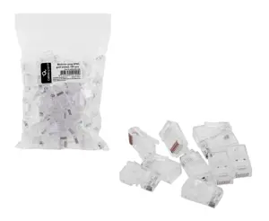 GEMBIRD PLUG3UP6/100 Gembird modulinis LAN kištukas 6u, paauksuotas - 100 vnt., ištisiniai kabeliai