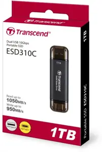 TRANSCEND ESD310C 1TB išorinis SSD USB 10Gb/s C/A tipo diskas