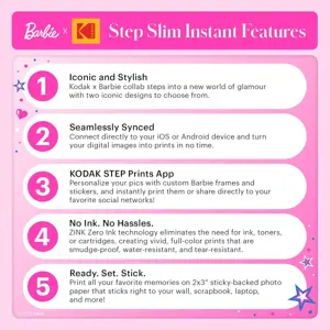 Kodak x Barbie photo printer Step Slim 1