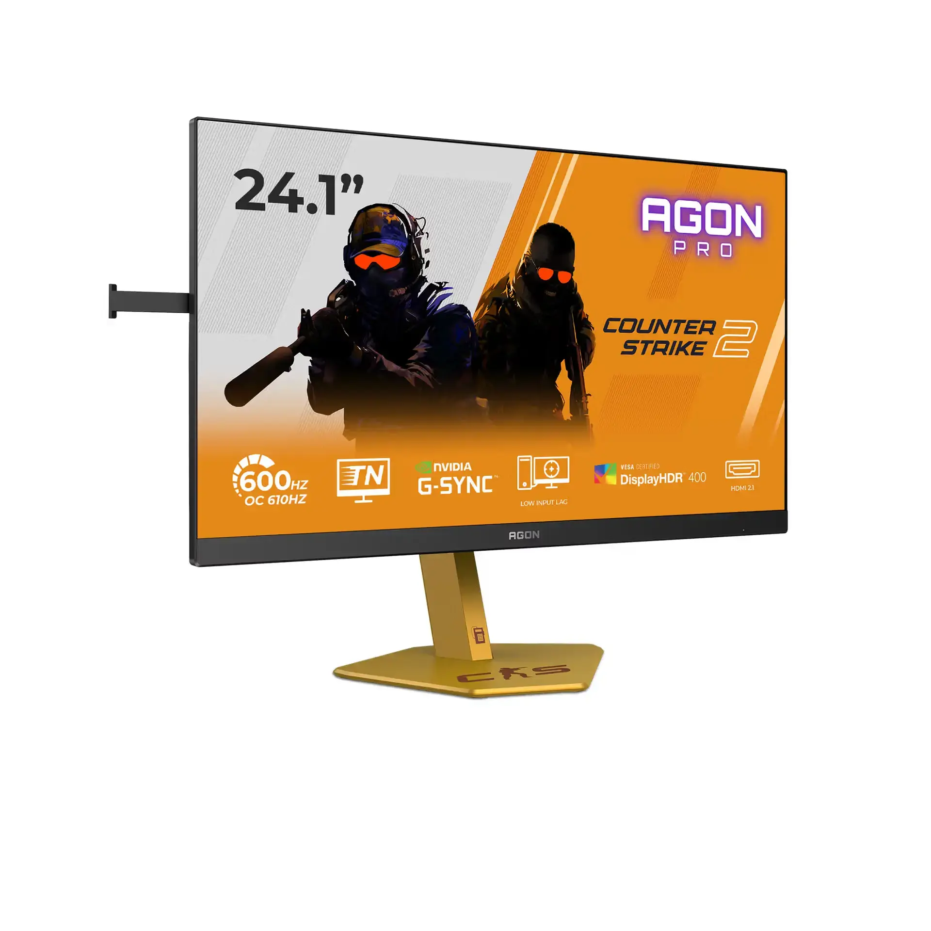 AOC CS24A | 24 " | TN | FHD | 16:9 | 610 Hz | 0.5 ms | 1920 x 1080 pixels | 500 cd/m² | HDMI ports quantity 2 | Black/Orange