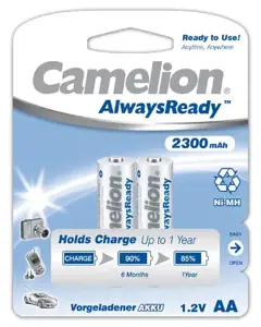 Camelion AA/HR6, 2300 mAh, "AlwaysReady" įkraunamos baterijos Ni-MH, 2 vnt.