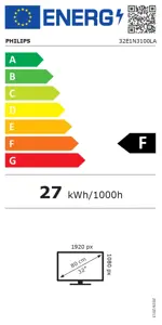 Philips | 32E1N3100LA/00 | 32 " | VA | 16:9 | 75 Hz | 4 ms | 1920 x 1080 pixels | 300 cd/m² | HDMI ports quantity 1 | Black