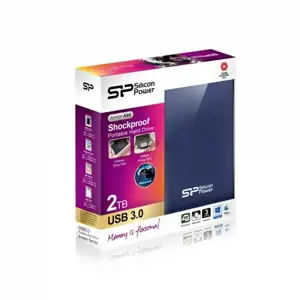 SILICONPOW SP020TBPHDA80S3B Išorinis kietasis diskas Silicon Power Armor A80 2.5 2TB USB 3.0, IPX7, atsparus vandeniui, mėlynas