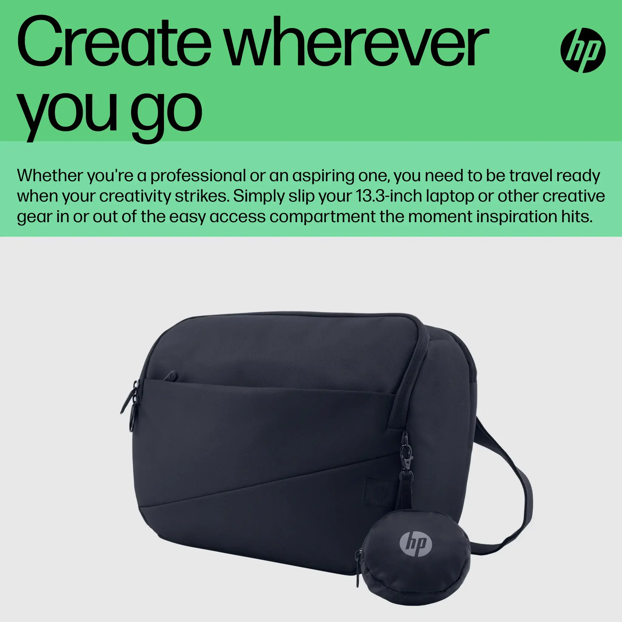 HP Creator 13,3 colių nešiojamojo kompiuterio diržas, dėklas su diržu, 33,8 cm (13,3"), 650 g