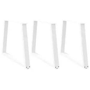 Valgomojo stalo kojelės, V formos, 3 vnt., baltos, 100x(72-73,3) cm, plienas