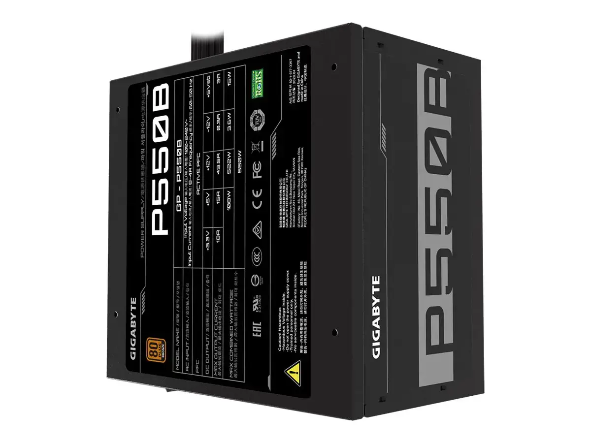 Maitinimo blokas GIGABYTE P550B, 550 W, 80 PLUS Bronze
