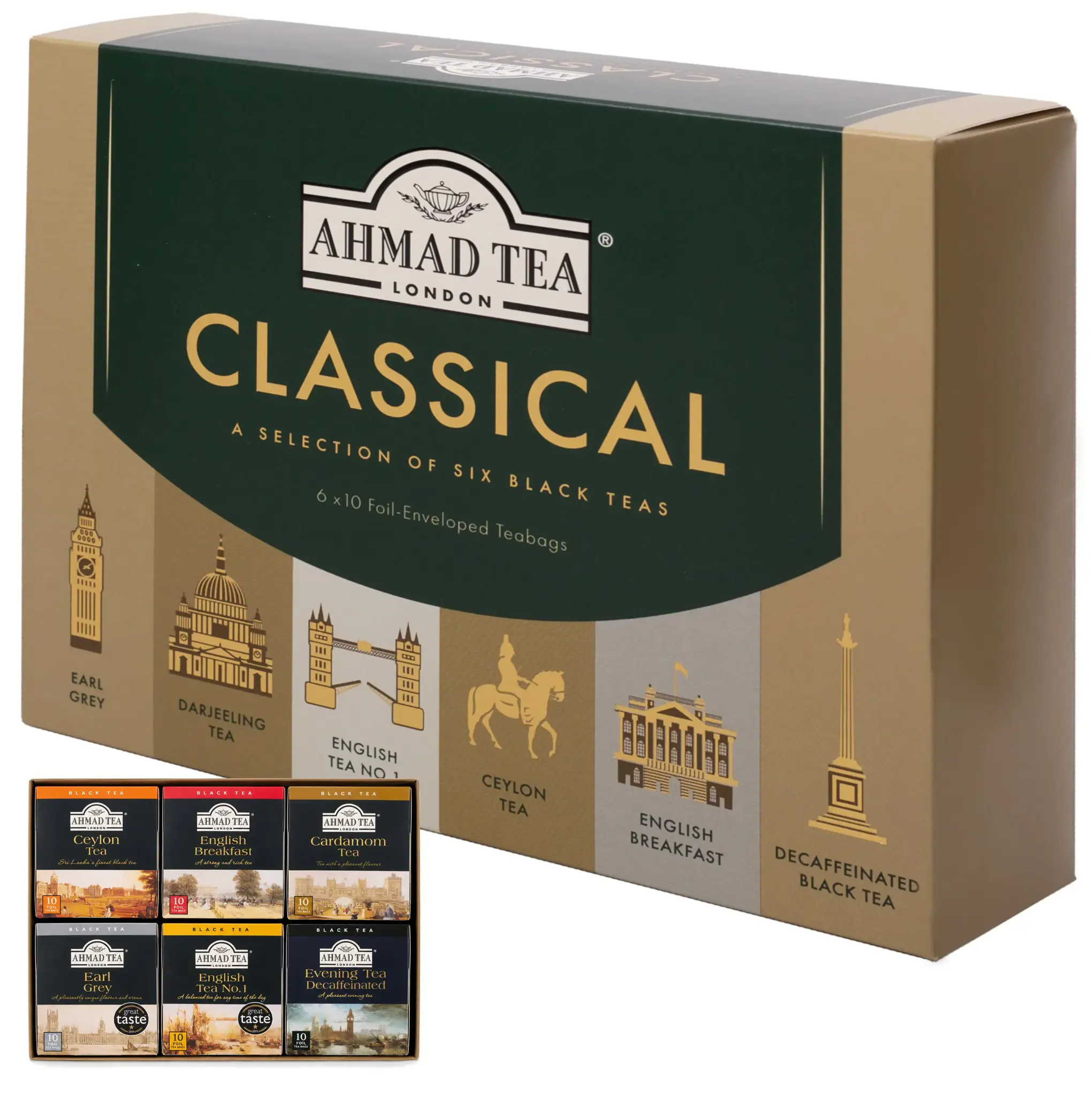 Juodoji arbata AHMAD CLASSICAL SELECTION, vokeliuose, 60 vnt.x 2 g