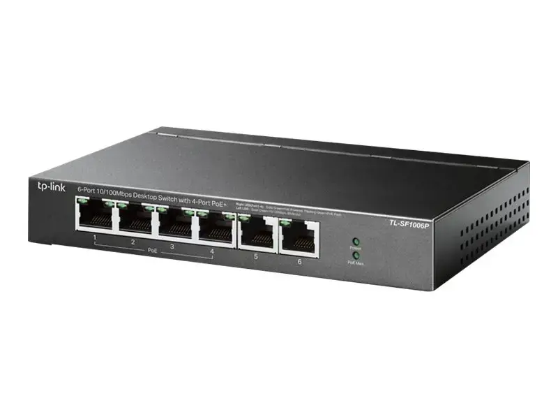 TP-Link TL-SF1006P, nevaldomas, Fast Ethernet (10/100), maitinimas per Ethernet (PoE)