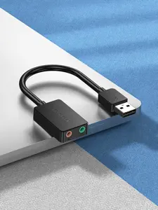 "Vention" 2 prievadų USB išorinė garso kortelė 0,15M juoda, 2,1 kanalo, 16 bitų, USB