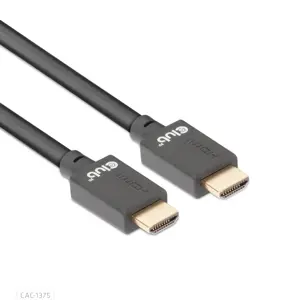 CLUB3D Ultra High Speed HDMI™ Certified Cable 4K120Hz 8K60Hz 48Gbps M/M 5m/16.4ft, 5 m, HDMI Type A (Standard), HDMI Type A (Standard), 48 Gbit/s, Audio Return Channel (ARC), Black