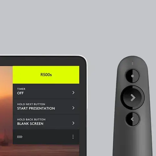 "Logitech R500", "Bluetooth/RF", USB, 20 m, grafito spalvos