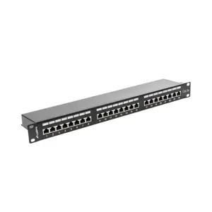 LANBERG PPS5-1024-B Lanberg Patch Panel 24 prievadų 1U, kat. 5e, ekranuota, juoda
