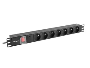 LANBERG PDU-07E-0200-BK "Lanberg" PDU 1U 16A, 7 lizdai prancūziški, 2 m, juoda