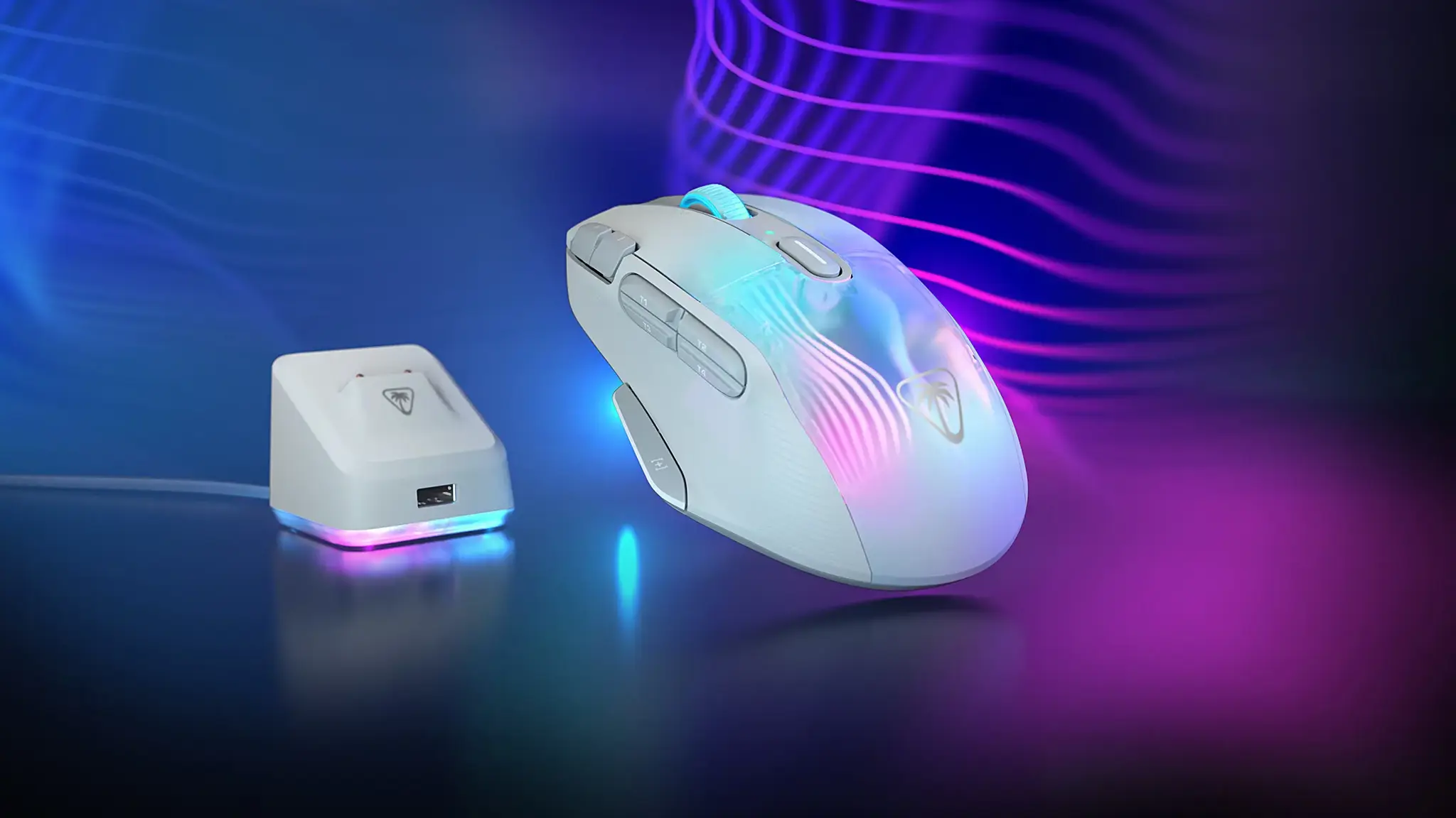 Turtle Beach Kone XP Air, Right-hand, Optical, RF Wireless + Bluetooth, 19000 DPI, White