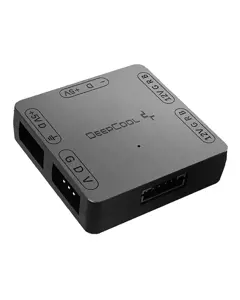 DeepCool DP-FRGB-CHUB5-12V, Universal, RGB convertor, Black, 4-pin(+12V-G-R-B), 3-pin(+5V-D-G), 0.6…