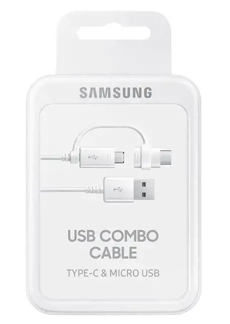 "Samsung" EP-DG930, 1,5 m, USB A, USB C/Micro-USB B, USB 2.0, vyriškas/vyriškas, baltas