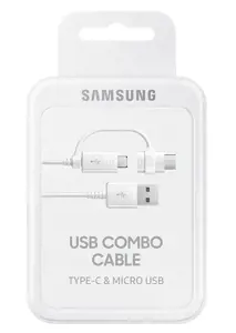 "Samsung" EP-DG930, 1,5 m, USB A, USB C/Micro-USB B, USB 2.0, vyriškas/vyriškas, baltas