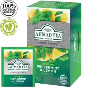 Žolelių arbata AHMAD PEPPERMINT & LEMON 20 vokelių po 1,5g