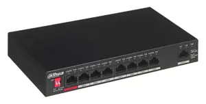"Dahua" technologija PFS3009-8ET-96 Nevaldomas L2 Fast Ethernet (10/100) maitinimas per Ethernet (PoE), juodas