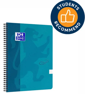 Sąsiuvinis su spirale OXFORD TOUCH, A4+, 70 lapų, langeliais, jūros mėlyna sp.