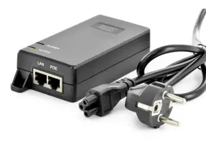 DIGITUS PoE+ maitinimo valdymo injektorius 48V 30W 10/100/1000 Mbps RJ45 LAN įvestis RJ45 PoE išvestis maks. 100 m