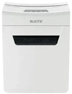"Leitz IQ Protect Premium" popieriaus smulkintuvas 8X P4, 14 L, jutiklinis, 8 lapai, P-4, pilkas, baltas, 80 g/m²