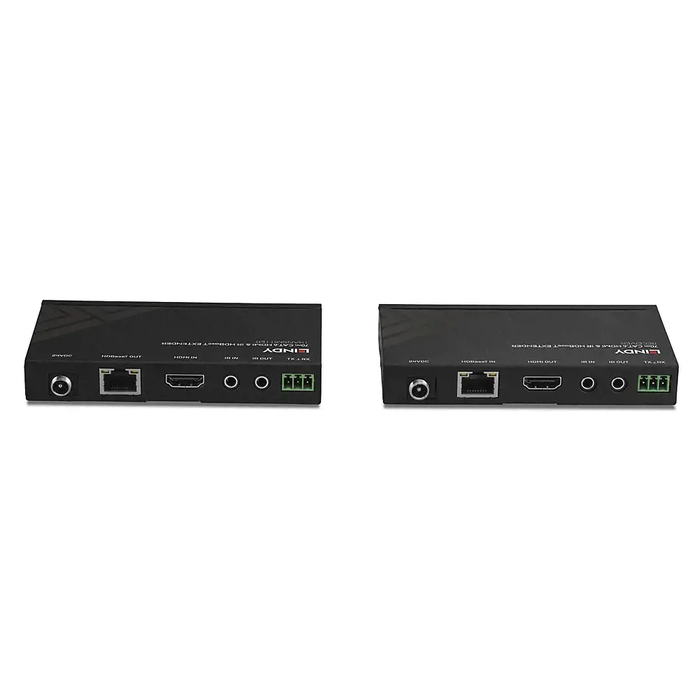 "Lindy" 70 m C6 HDBaseT HDMI ir IR ilgintuvas su PoC, AV siųstuvas ir imtuvas, 70 m, laidinis, 3D, juodas, HDCP