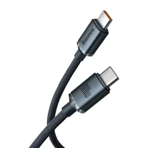 Baseus Crystal Shine Series cable USB cable for fast charging and data transfer USB Type C - USB Type C 100W 2m black (CAJY000701)