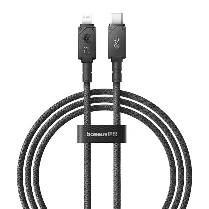 "Baseus" USB C-IP 20A greitojo įkrovimo kabelis, 1 m (juodas)