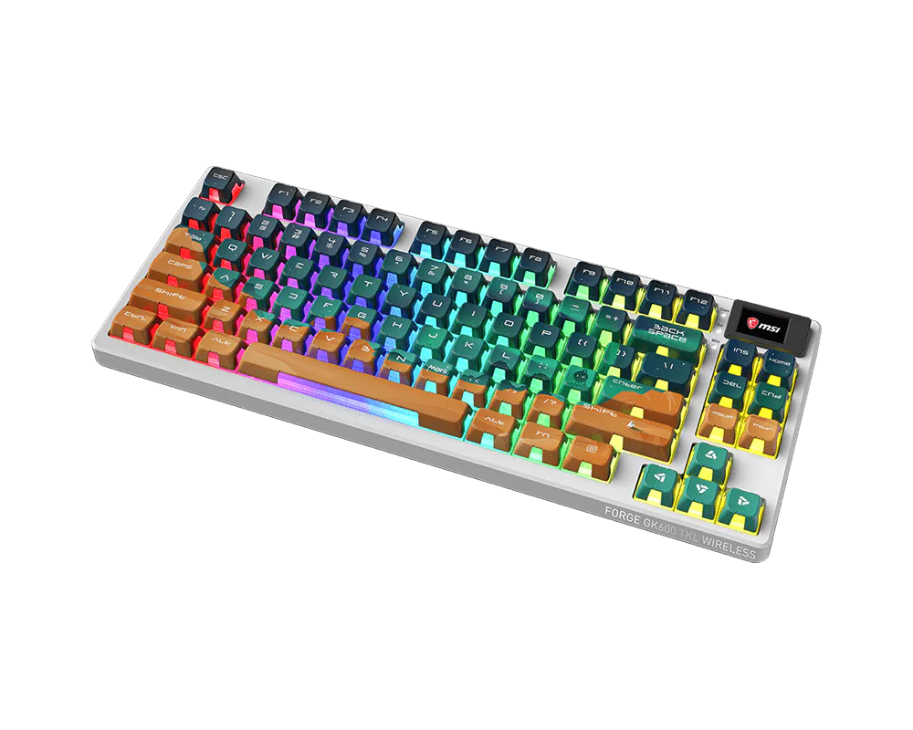 MSI FORGE GK600 TKL WIRELESS MARS | Gaming Keyboard | Wireless | US | Bluetooth | Wireless connection | Mechanical Linear