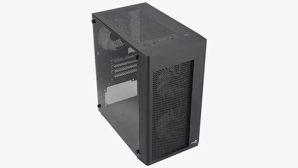 "Aerocool HEXFORMBKV2" Micro ATX kompiuterio korpusas 3 ventiliatoriai FRGB Juoda, Mini Tower, Kompiuteris, Juoda, micro ATX, Mini-ITX, ABS, SPCC, Galinis, Priekinis