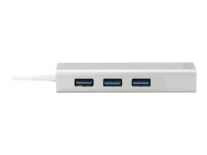 DIGITUS USB3.0 3 prievadų šakotuvas ir GLAN adapteris 3xUSB A/F 1xUSB A/M 1xRJ45 LAN