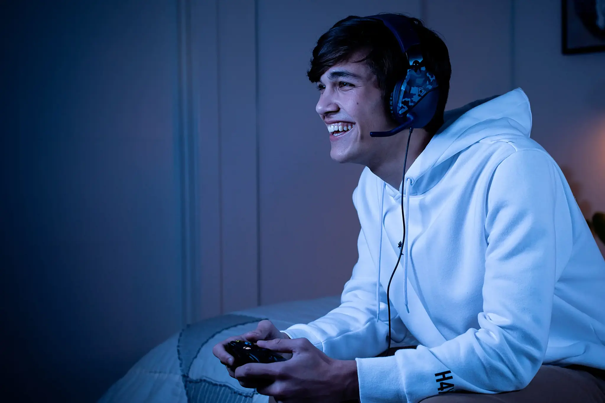 "Turtle Beach Recon 70" žaidimų ausinės "Xbox", PS5, PS4, "Switch", PC - "Camo Blue", laidinės, žaidimų, 20-20000 Hz, 485,3 g, ausinės, juodos, mėlynos, kamufliažinės